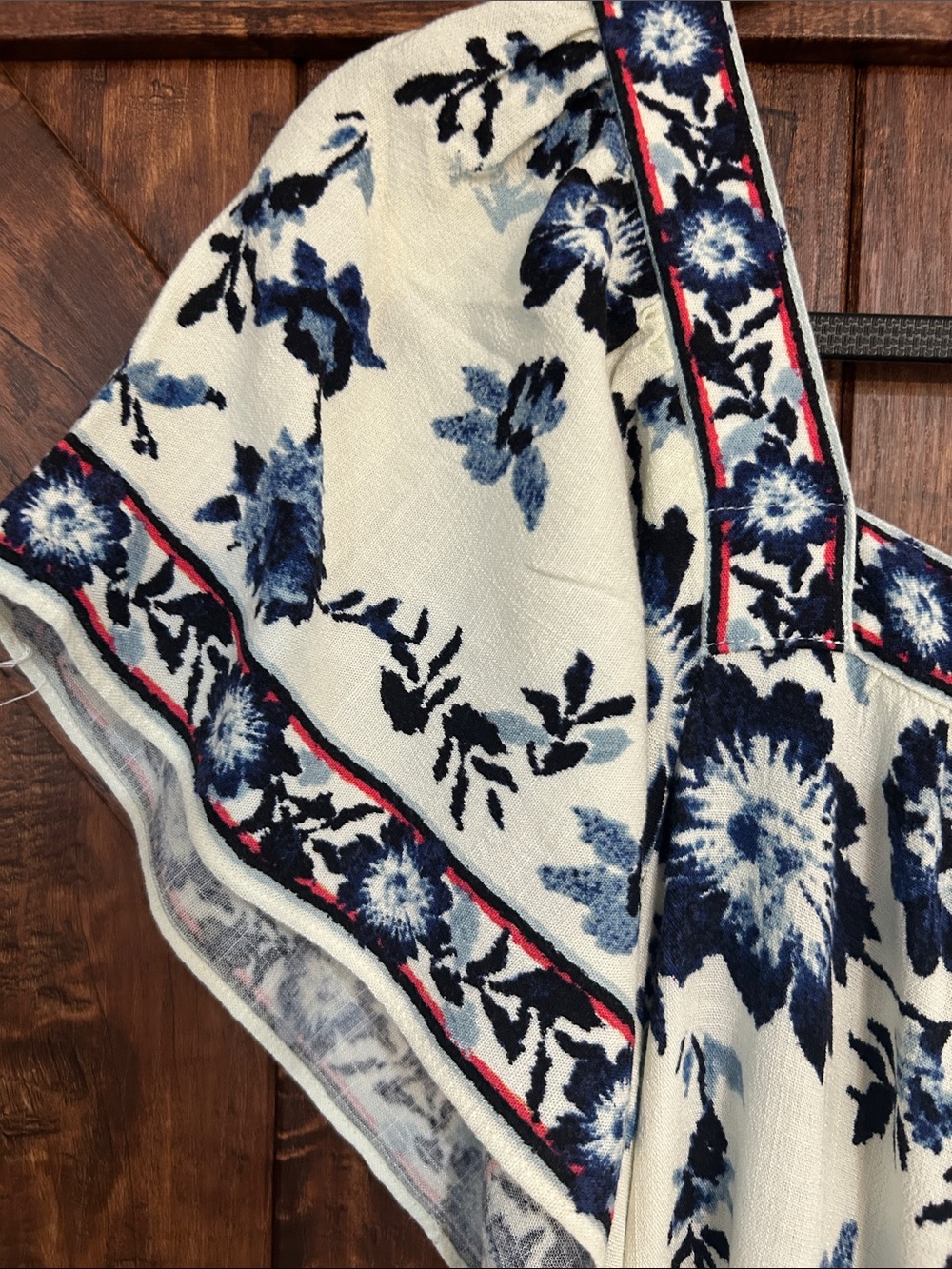 Max Studio Cream Dress with Navy Floral Print - Picture 6 of 15
